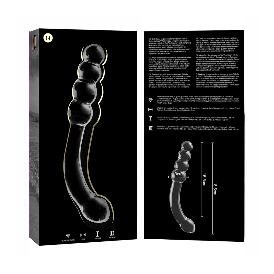 NEBULA SERIES BY IBIZA - MODELLO 14 DILDO IN VETRO BOROSILICATO 18,5 X 3 CM ROSA